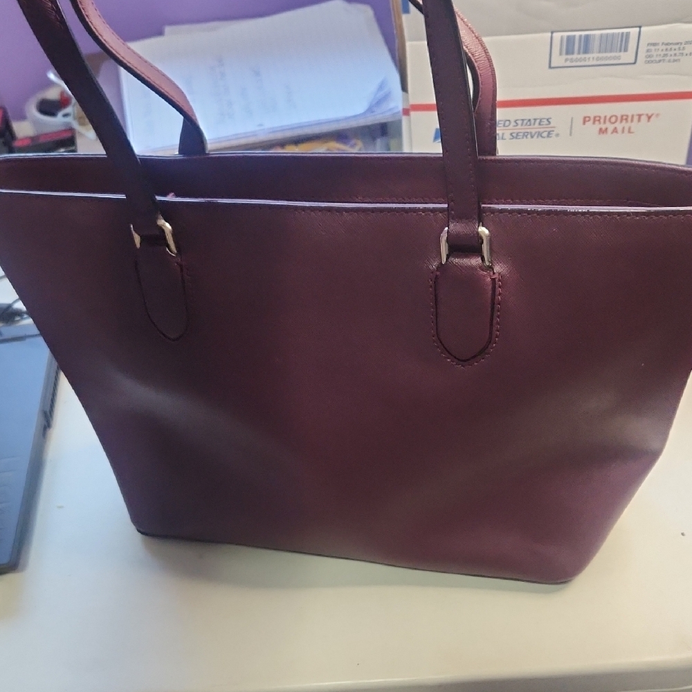 Kate Spade Elegant Coach Burgundy Tote Bag - Picture 6 of 7